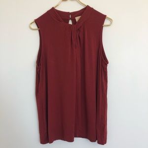Red Anthropologie Knotted Tank